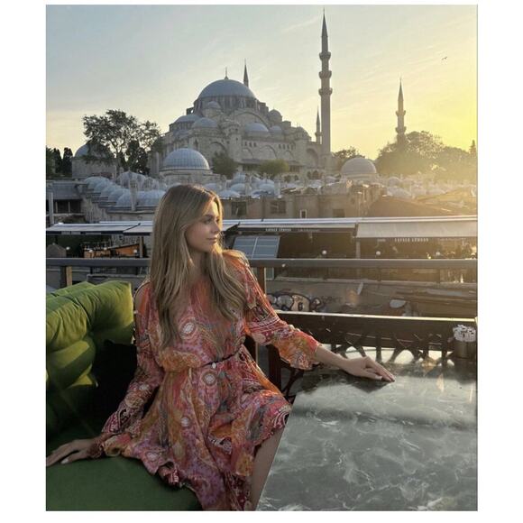 ZARA PRINTED SHORT DRESS MULTICOLORED BOHEMIAN TRAVEL RESORT FESTIVAL SZ S - Picture 6 of 16